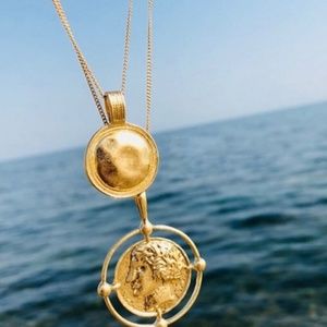 Hanging Portrait Coin Necklace